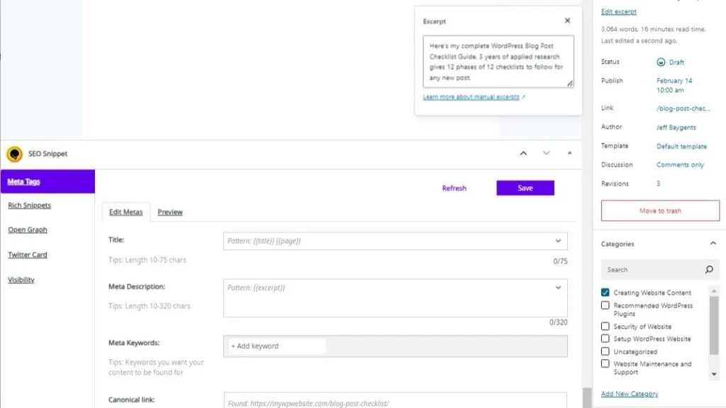 blog post seo checklist of initial new post seo settings blog post seo checklist of initial new post seo settings