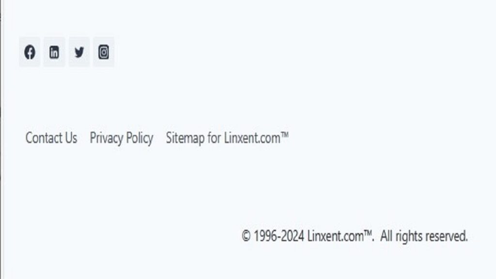 internal linking example of minimum footer navigation