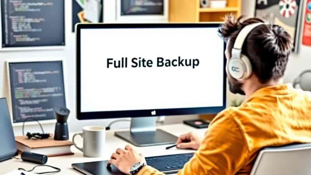 perform a full site backup before resetting a wordpress website