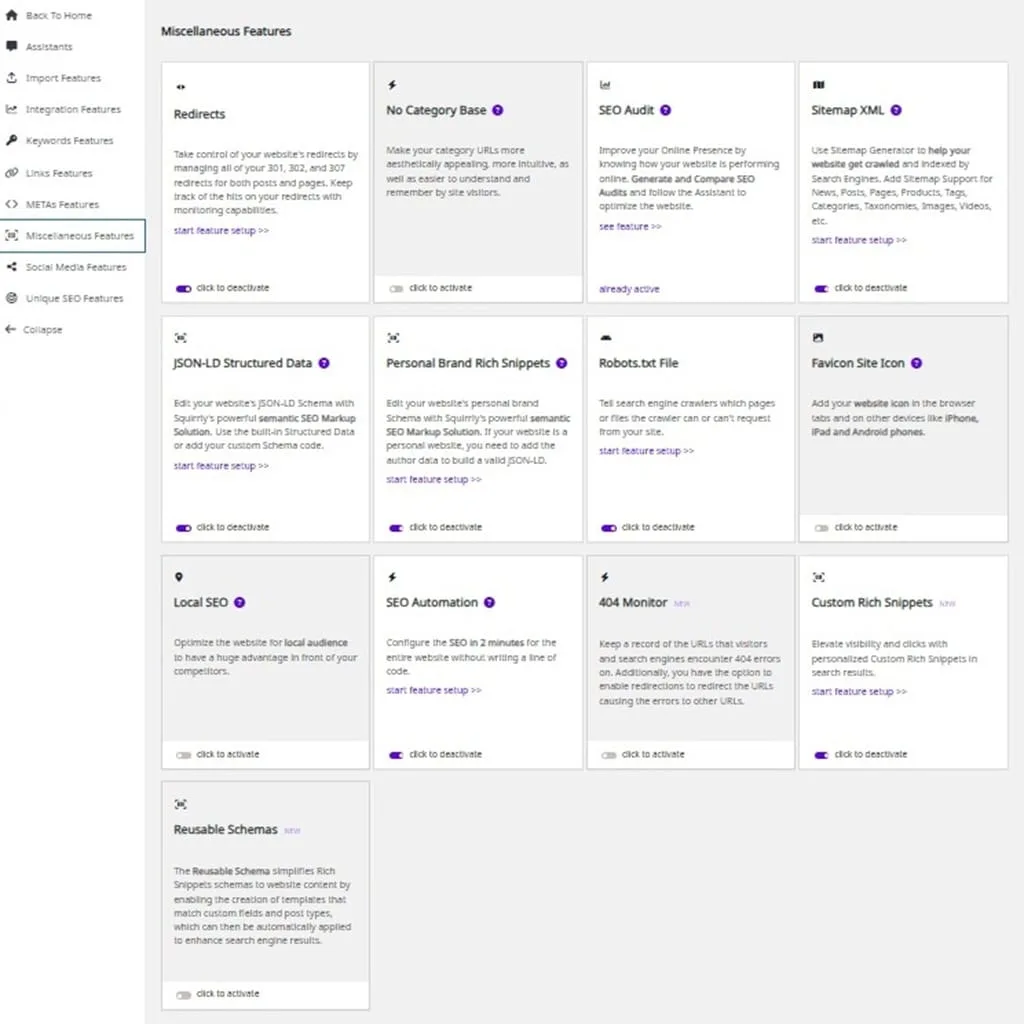 squirrly seo miscellaneous features default settings squirrly seo miscellaneous features default settings